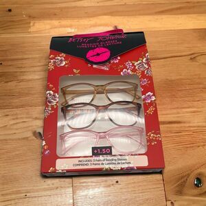 Betsey Johnson Reading Glasses +1.50 Pack of 3